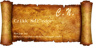 Czikk Nándor névjegykártya