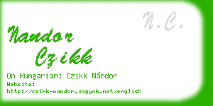 nandor czikk business card